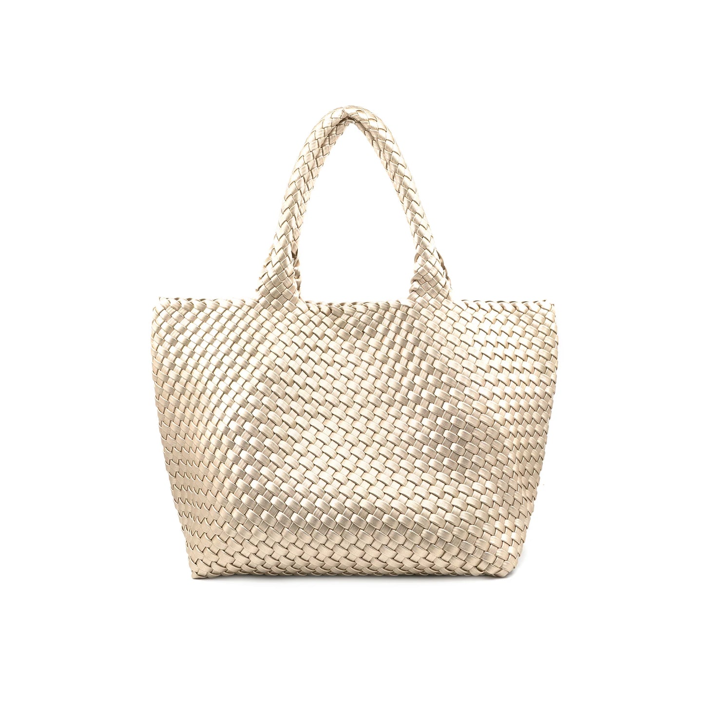 Champagne woven bag