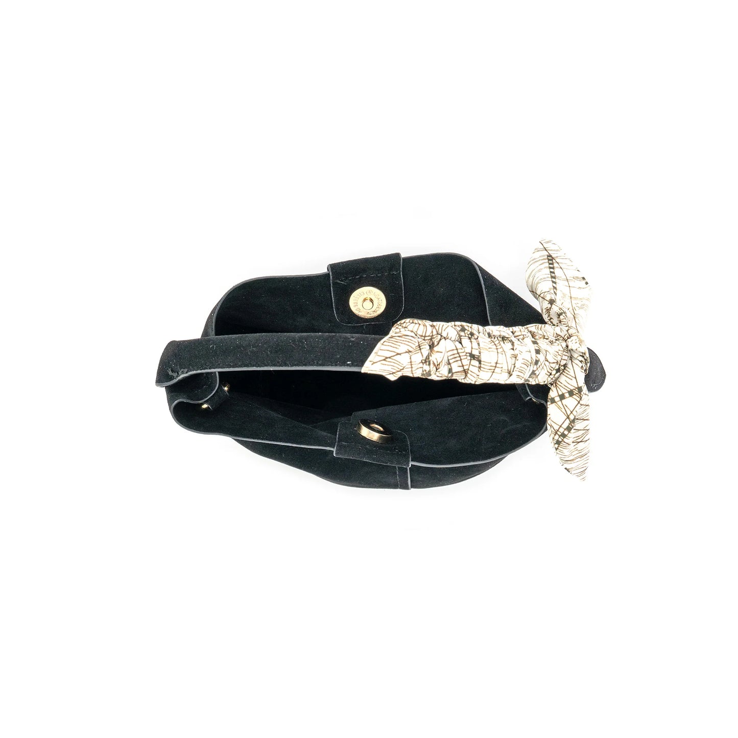 Mini bucket suede bag