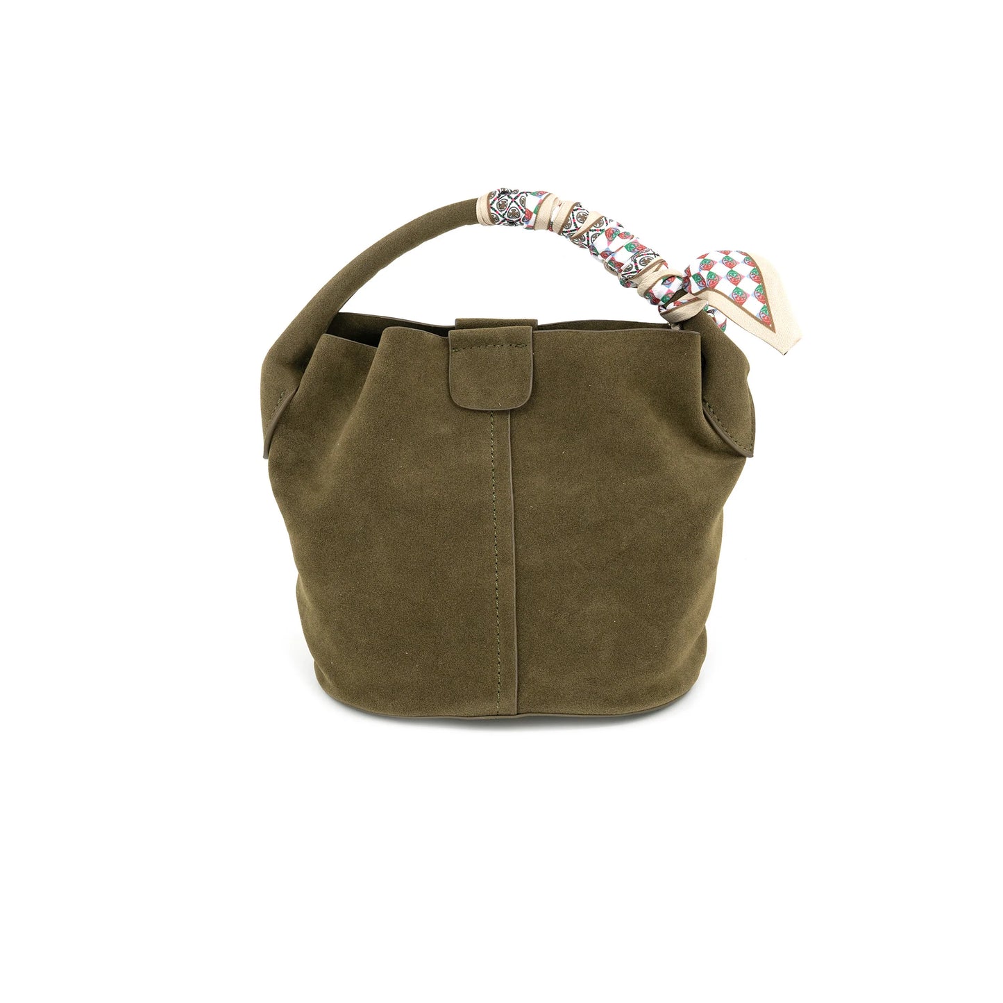 Mini bucket suede bag