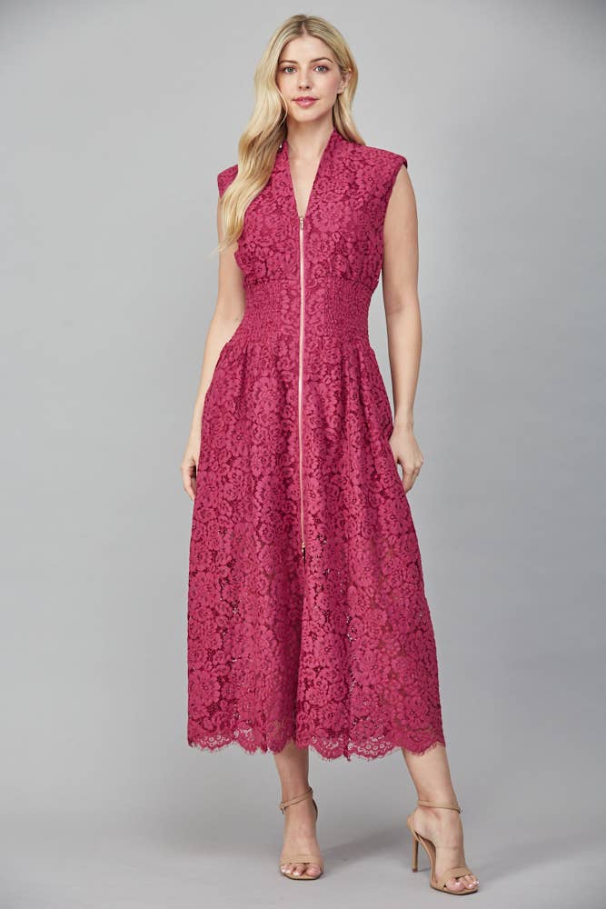Tina Merlot Lace Dress