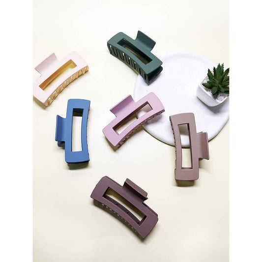 Matte Color Classic Rectangle Hair Claw