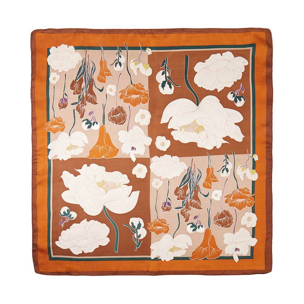 Flower Printed Square Scarf