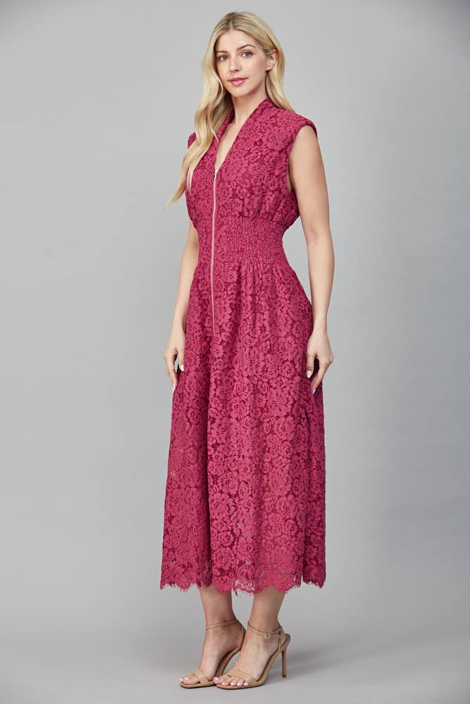 Tina Merlot Lace Dress