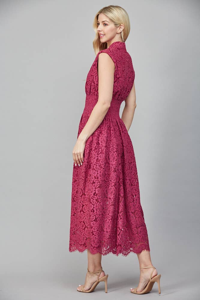 Tina Merlot Lace Dress