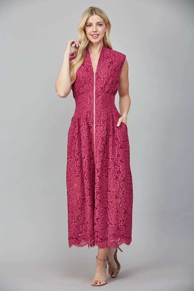 Tina Merlot Lace Dress