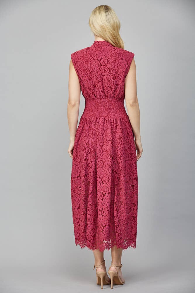 Tina Merlot Lace Dress