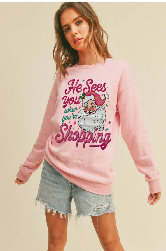 Shopping Santa sweater
