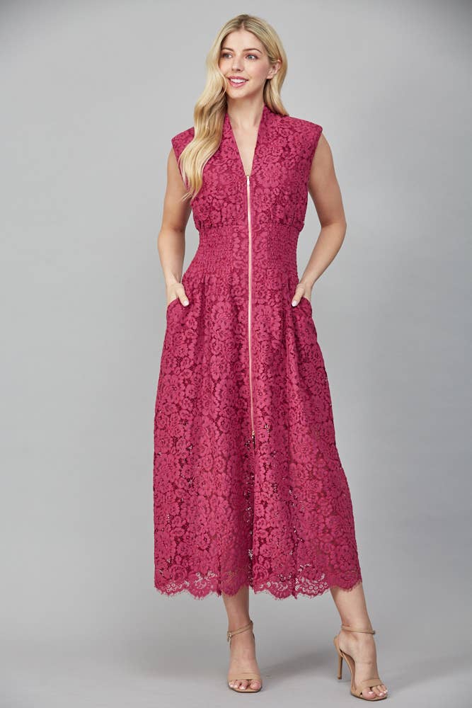 Tina Merlot Lace Dress