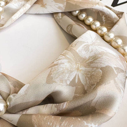 Magnetic Clasp Pearl Necklace Scarf