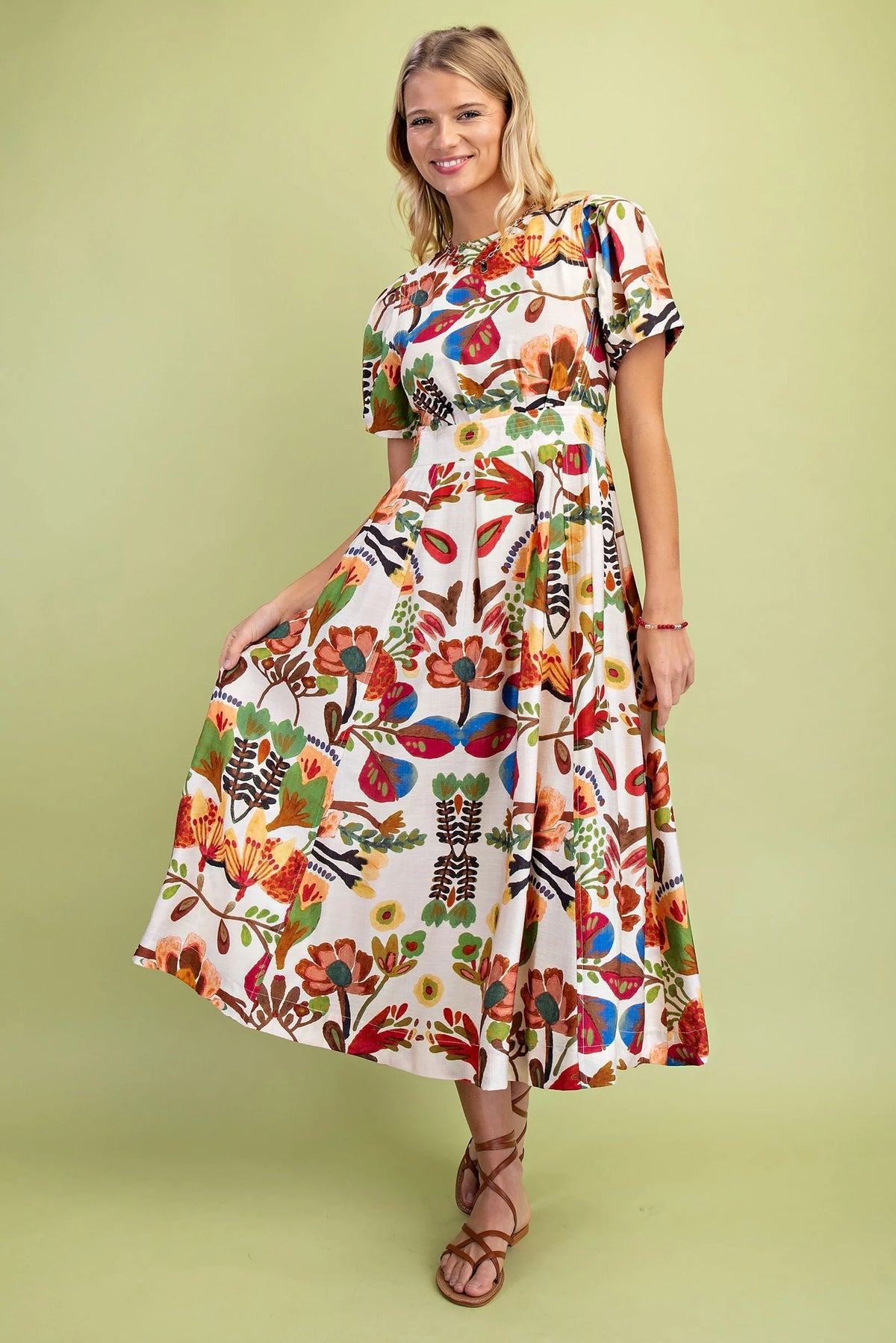 Pria Floral Midi Dress