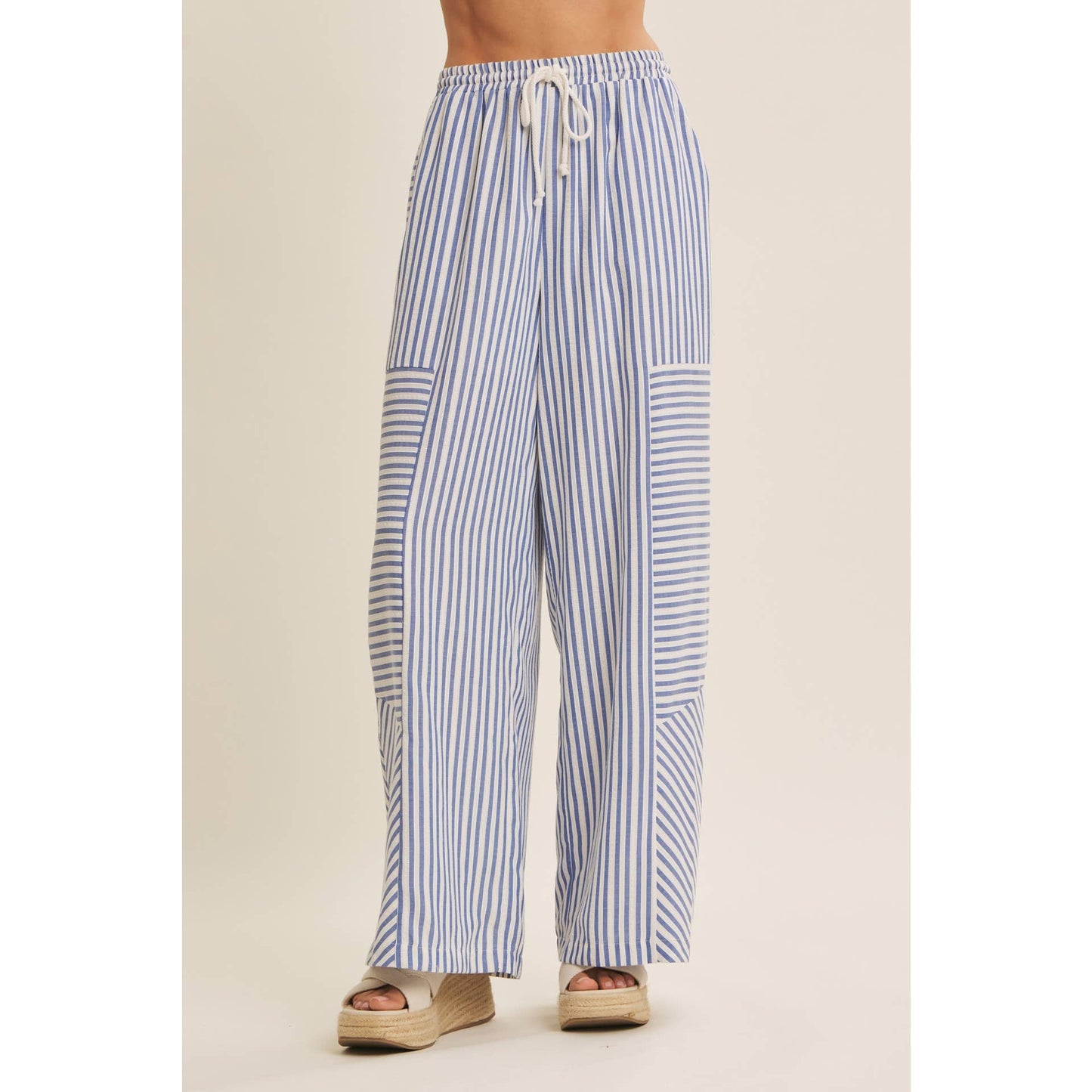 Striped wide leg pants