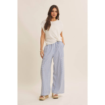 Striped wide leg pants