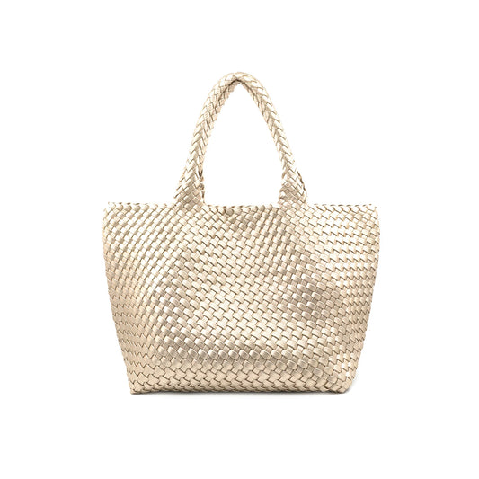 Champagne woven bag