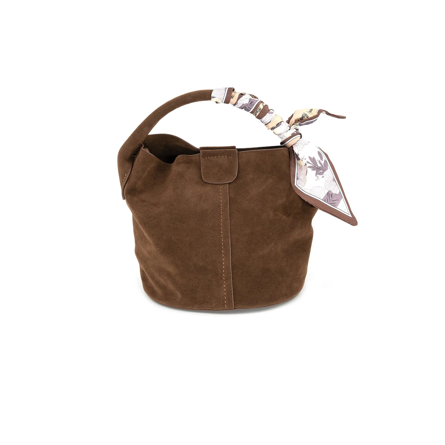 Mini bucket suede bag