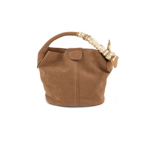 Mini bucket suede bag
