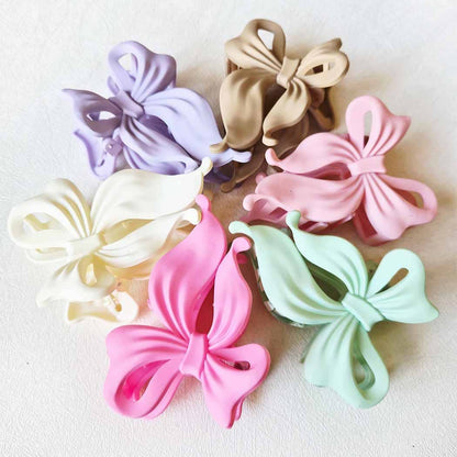 Matte Colors of Bow Shaped Hair Claw Clip