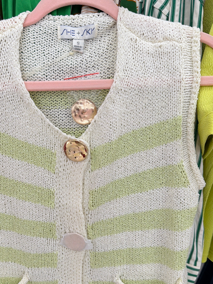Striped green vest