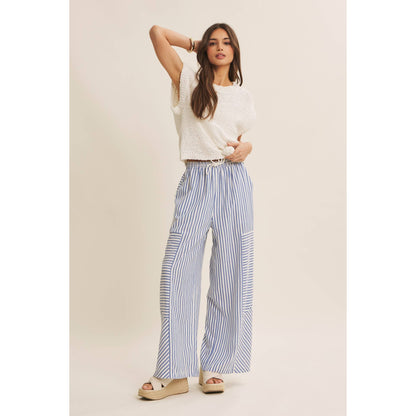 Striped wide leg pants