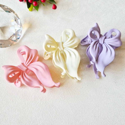 Matte Colors of Bow Shaped Hair Claw Clip