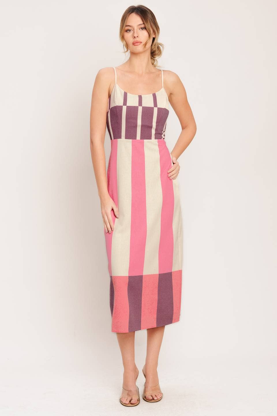 Amelia Striped Midi Dress