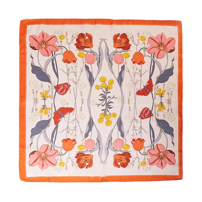 Flower Butterfly Printed Square Scarf