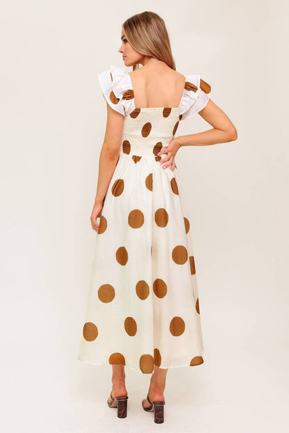 Lovie Midi Polka Dot Dress