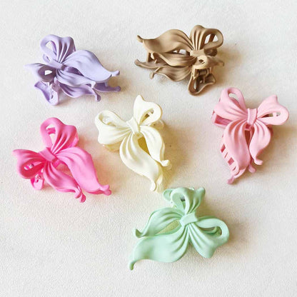 Matte Colors of Bow Shaped Hair Claw Clip