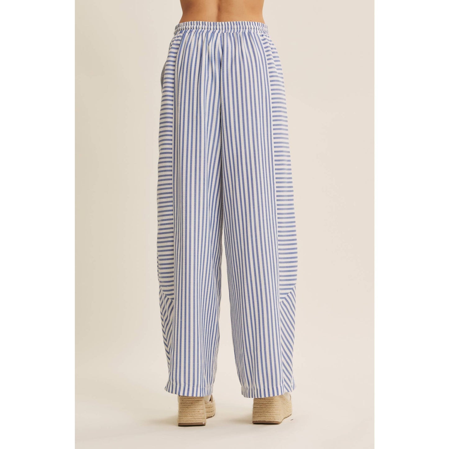 Striped wide leg pants