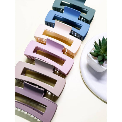 Matte Color Classic Rectangle Hair Claw