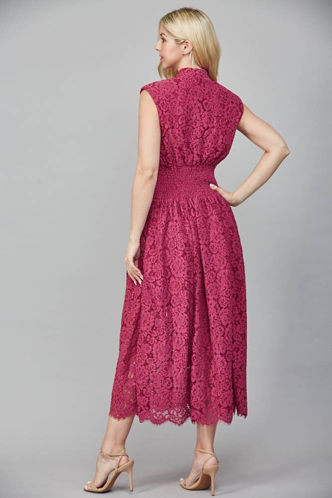 Tina Merlot Lace Dress