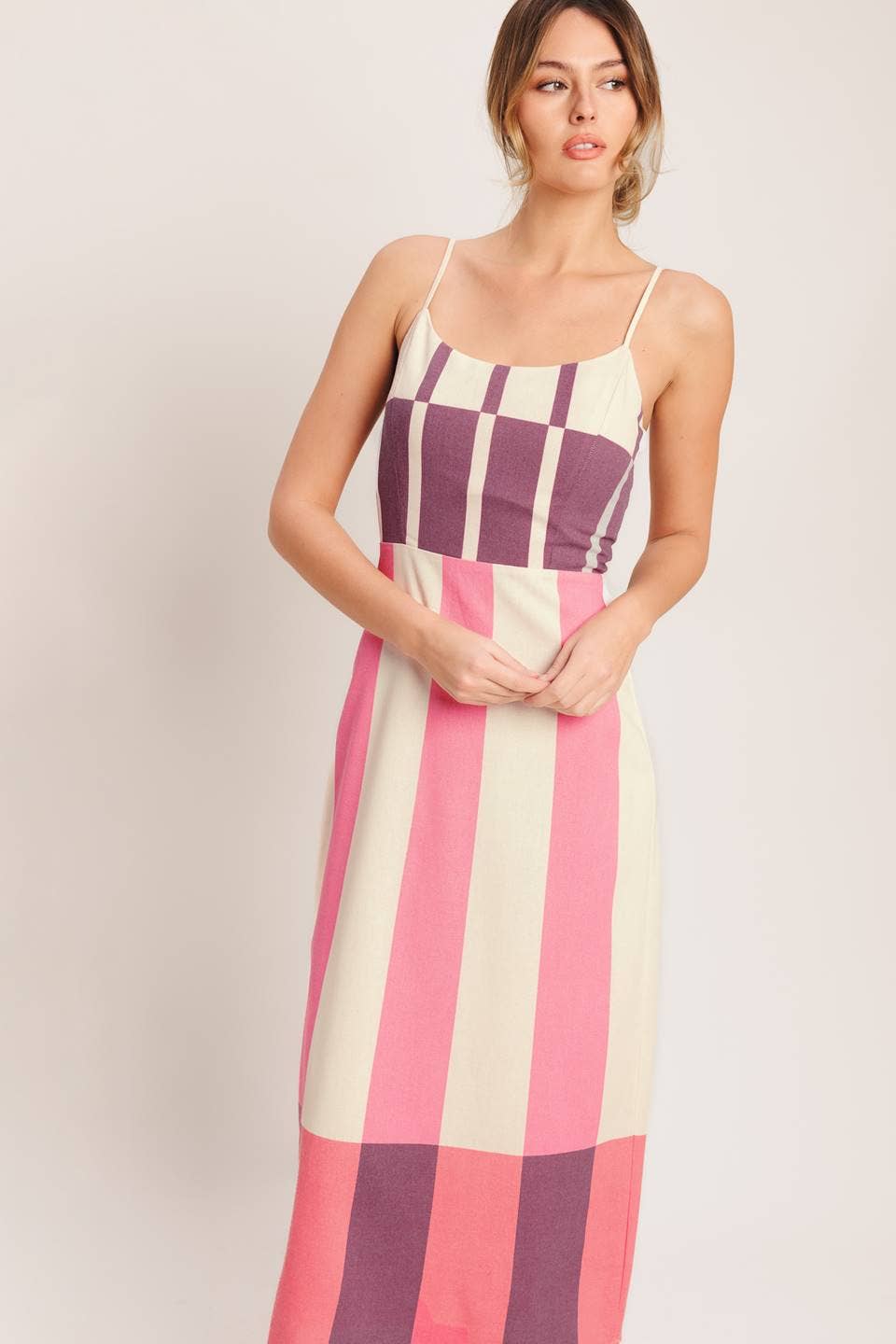 Amelia Striped Midi Dress