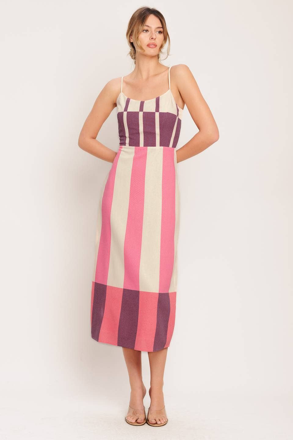 Amelia Striped Midi Dress