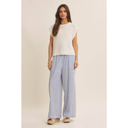 Striped wide leg pants