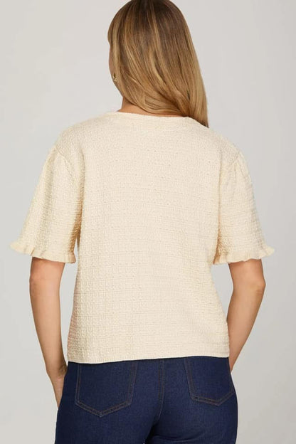 Ivory Short Sleeve Cardigan