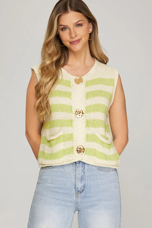 Striped green vest