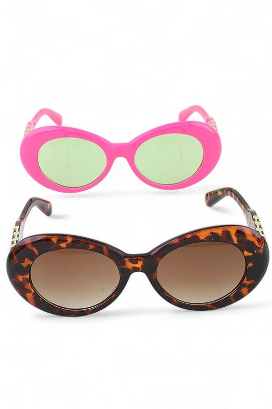 Iconic retro oval sunglasses