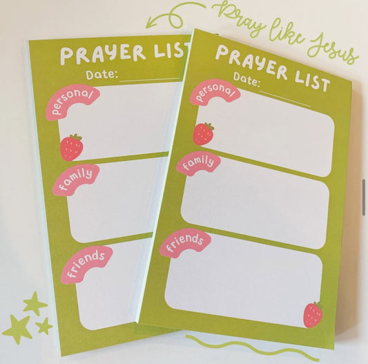 Prayer list notepad