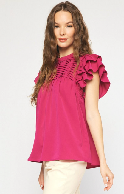 EMMA FLUTTER SLEEVE TOP