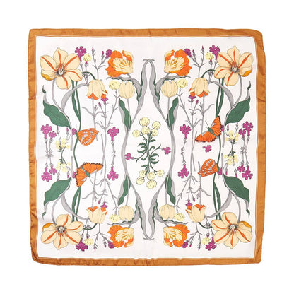 Flower Butterfly Printed Square Scarf