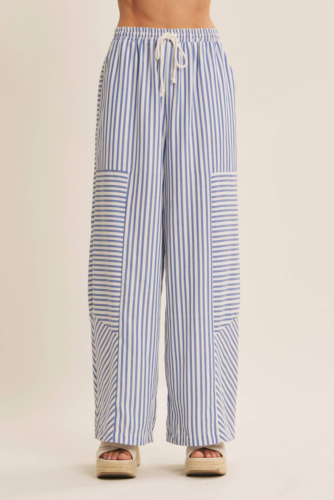 Striped wide leg pants
