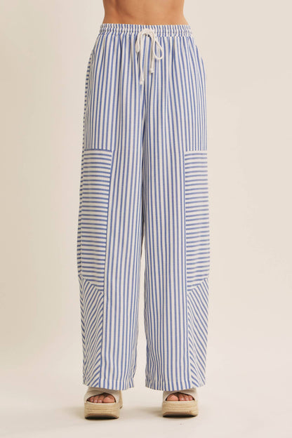 Striped wide leg pants