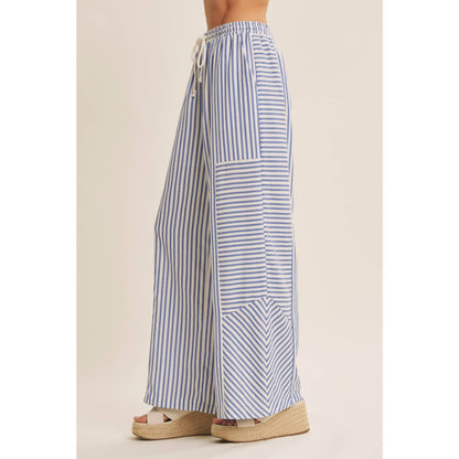 Striped wide leg pants