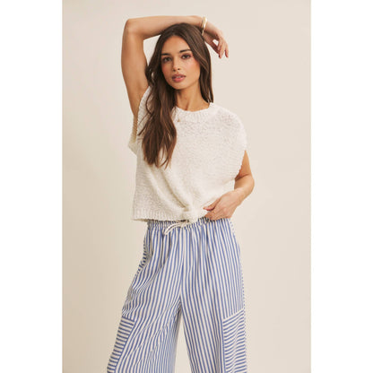 Striped wide leg pants