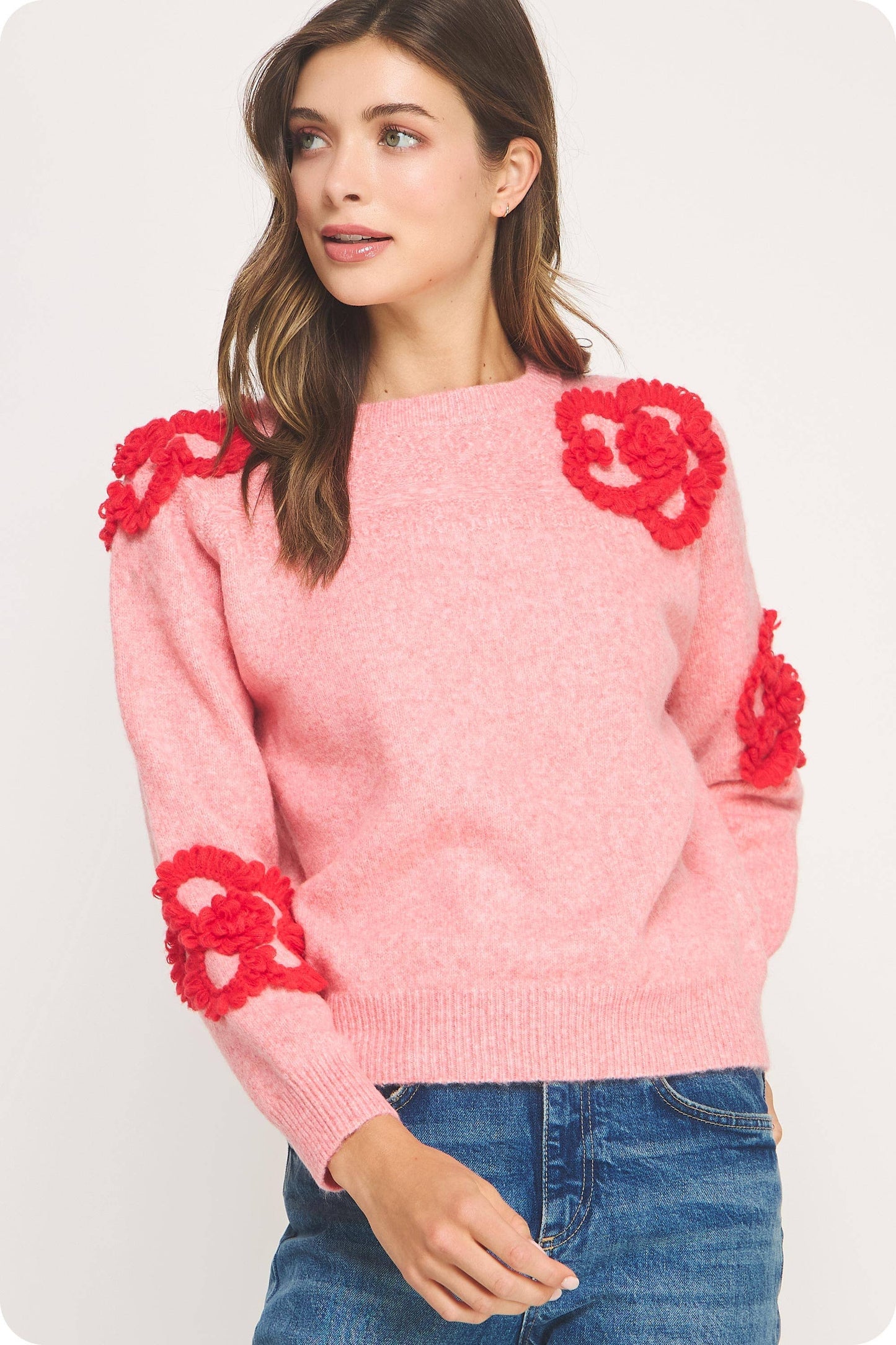 Floral Knit Sweater Top