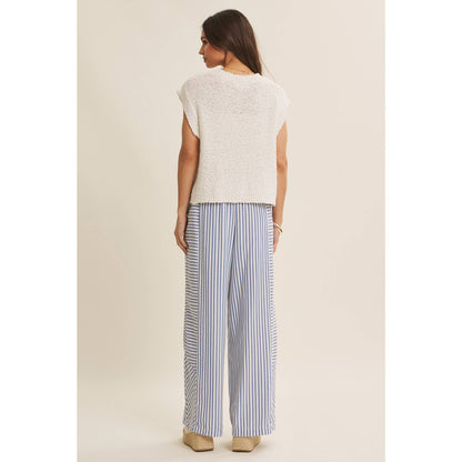 Striped wide leg pants