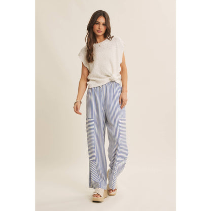 Striped wide leg pants