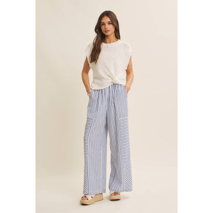 Striped wide leg pants