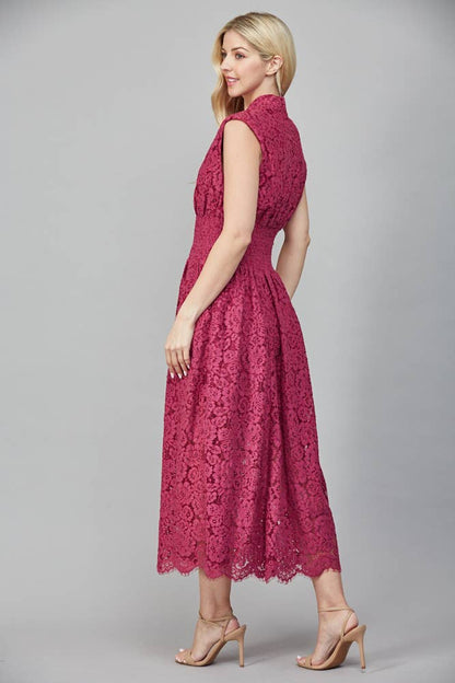 Tina Merlot Lace Dress