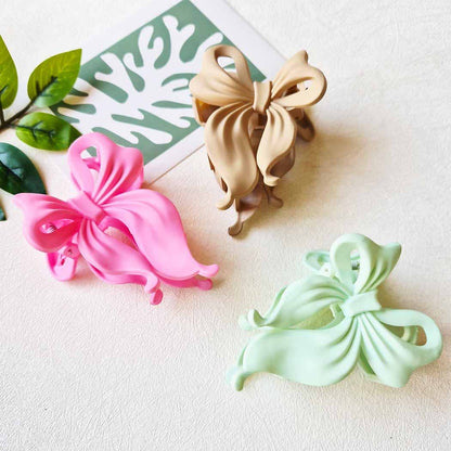 Matte Colors of Bow Shaped Hair Claw Clip