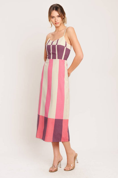 Amelia Striped Midi Dress